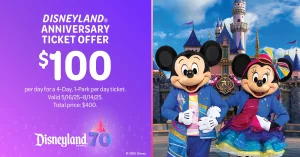 Disneyland Anniversary Discounted Ticket